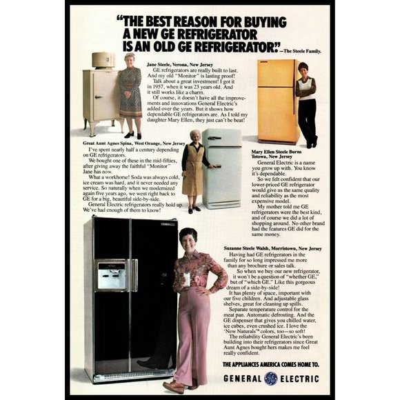 1978 General Electric Best Reason For Buying A New GE Refrigerator Vintage Print - Picture 1 of 1